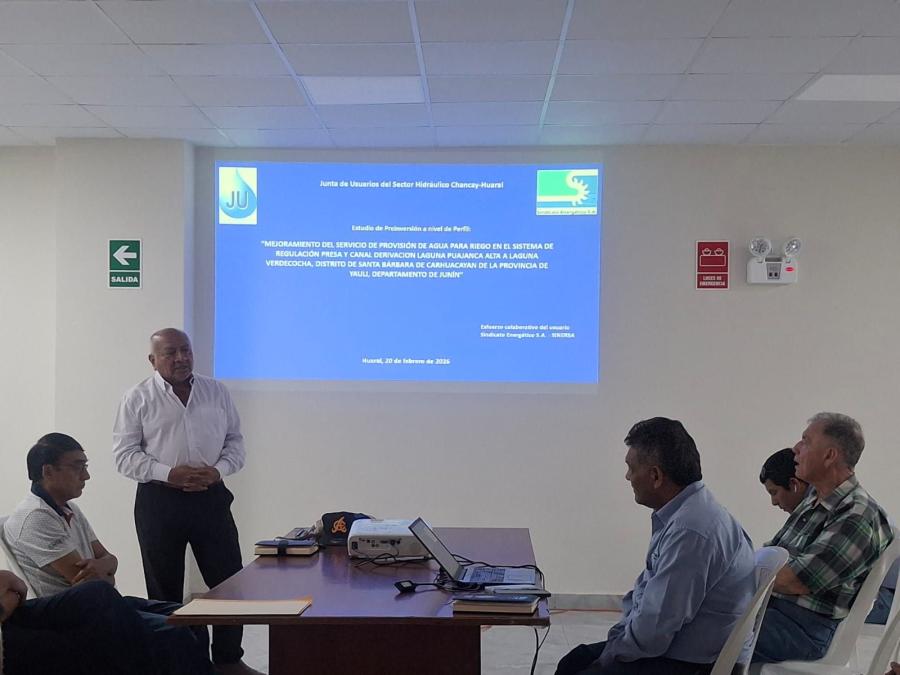 Reunión Técnica con SINERSA por proyecto de mejoramiento de presa y canal de Derivación de la Laguna Puajanca Alta a la Laguna Verdecocha