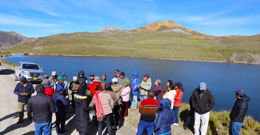 Visita de representantes de las Comisiones de Usuarios a las lagunas de la zona altoandina para evaluar mejoras en el almacenamiento de agua💧